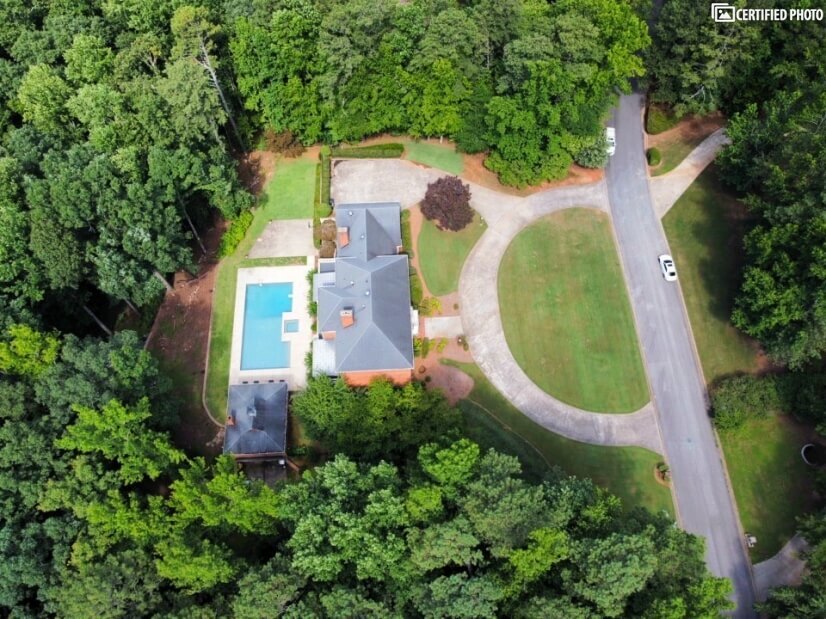 Top down view of property.
