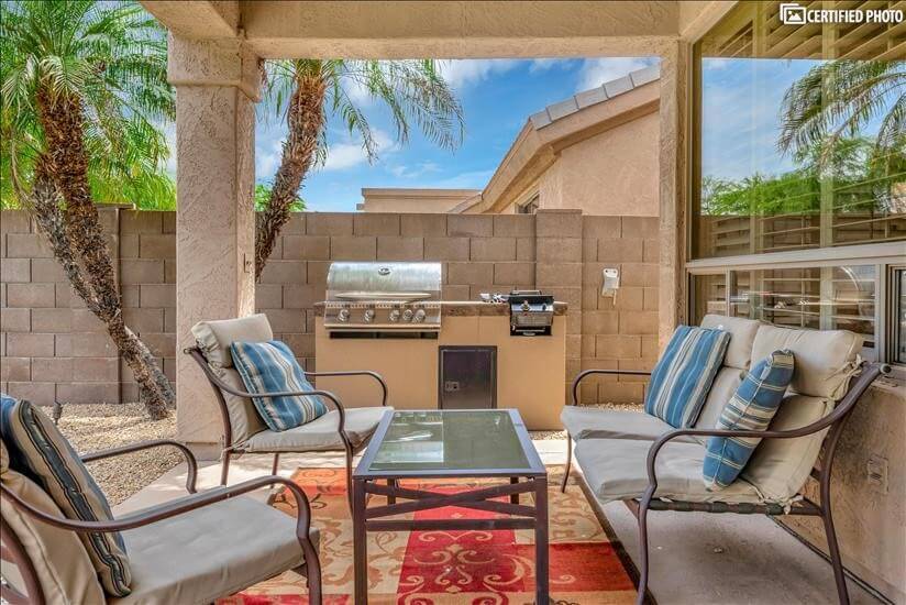 Enjoy a relaxing patio area and gas BBQ Grill