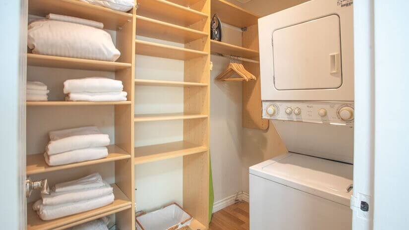 Washer dryer inside closet