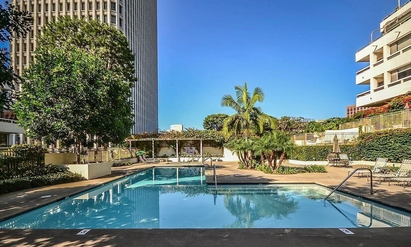 Large pool and hot tub