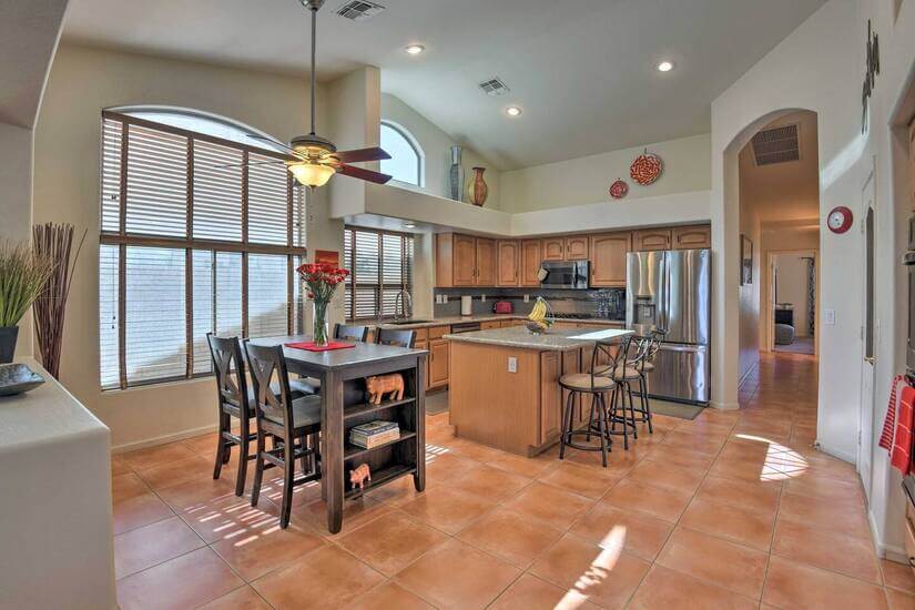 Large kitchen with upgraded appliances