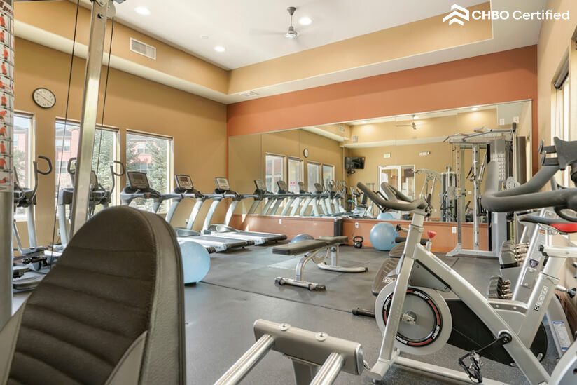 Let off some steam in the workout area.