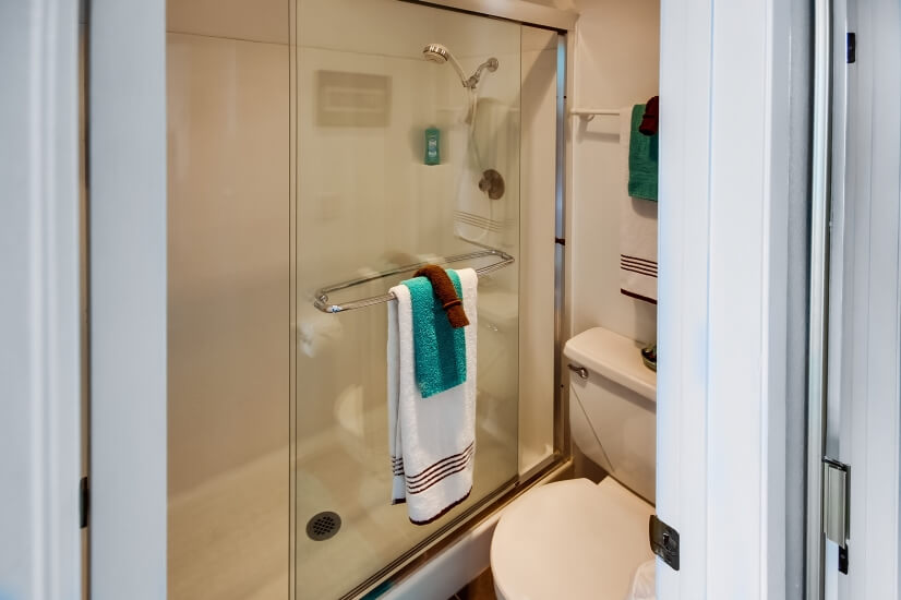 Guest bathroom with walk-in shower
