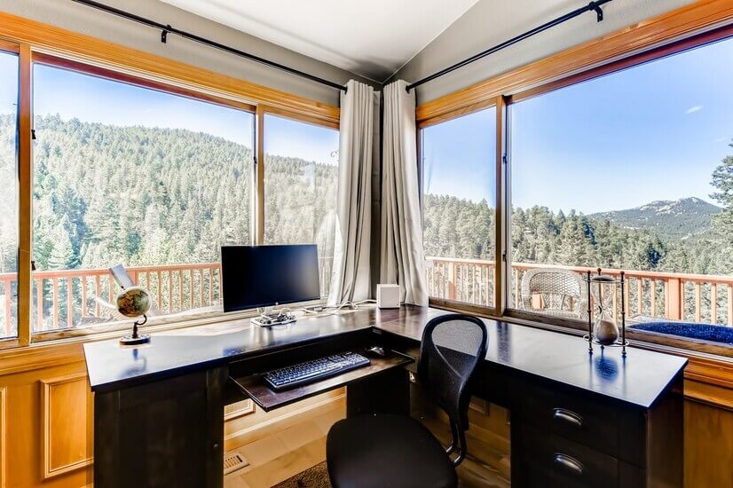 Relaxing workspace with a view