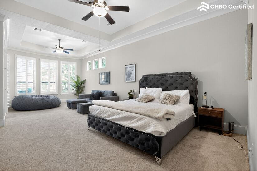 Master bedroom with cozy seating