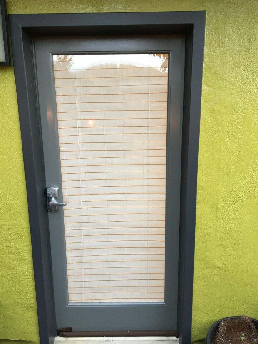 Front door has keypad lock