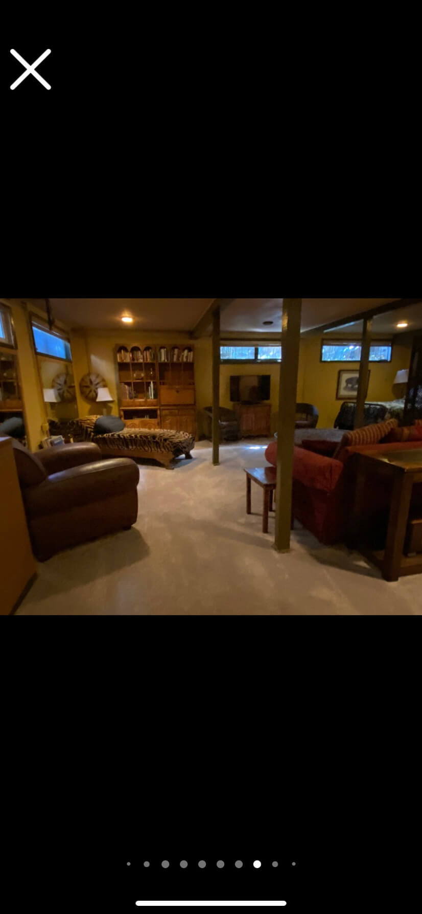 Living room in basement apt available