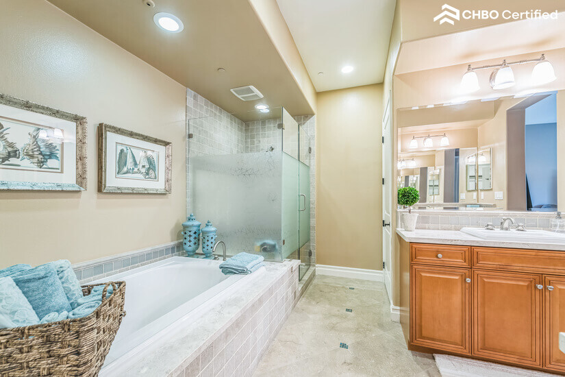 master bath tub & shower