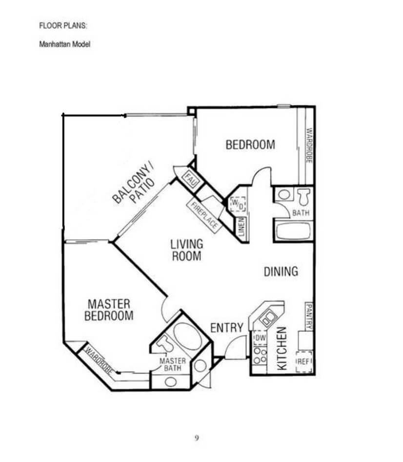 Floor plan- bedrooms are on opposites sides