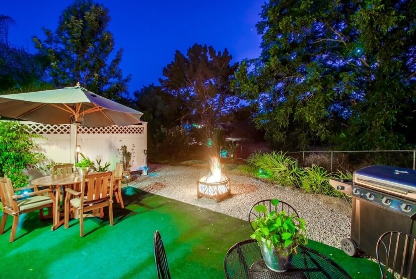 Relax with a night fire on the back patio
