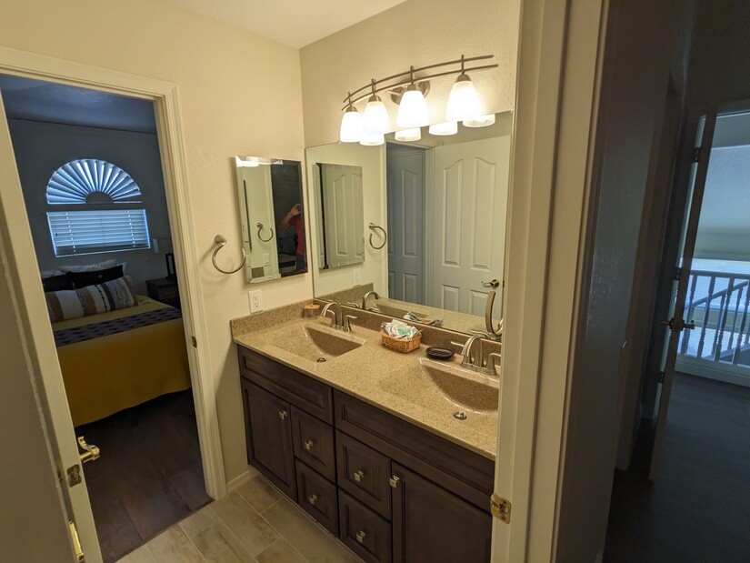Jack and Jill bathroom with double vanity