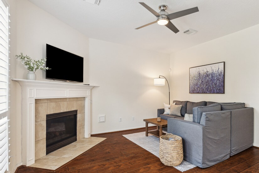 Cozy up in the den with fireplace