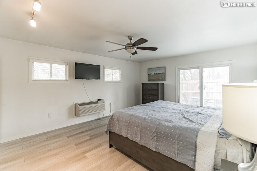 Master bedroom with AC/heat pump for extra comfort.