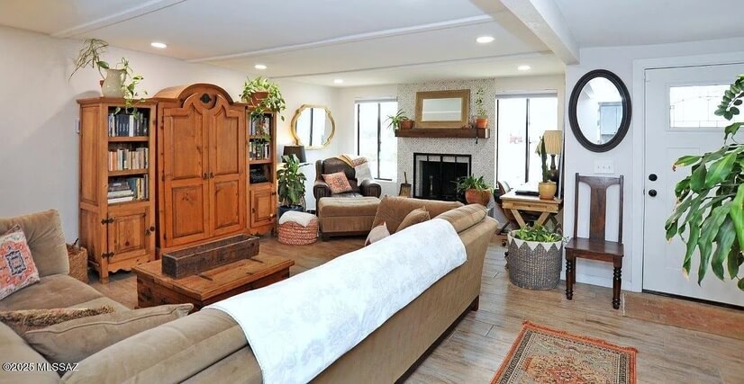 View of living room from kitchen
