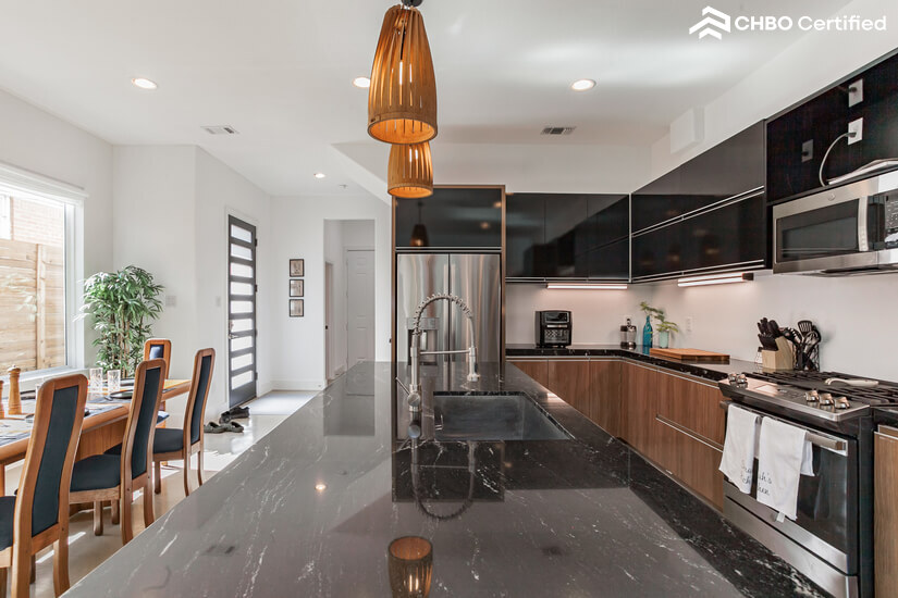 Granite island and sink