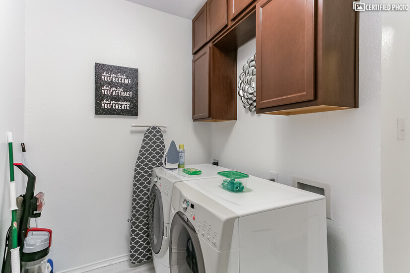 Laundry room with large capacity washer & dryer