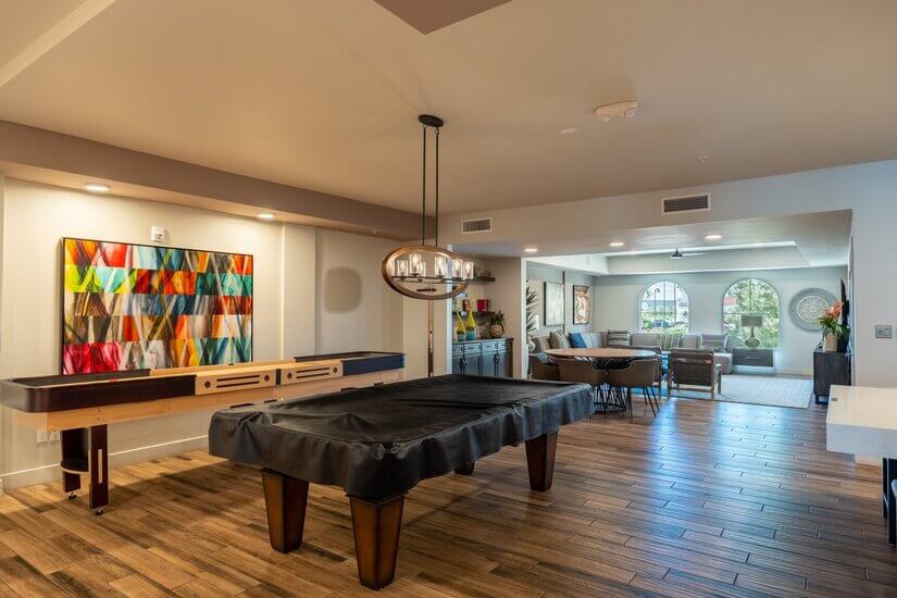 Billiards room at The Clays