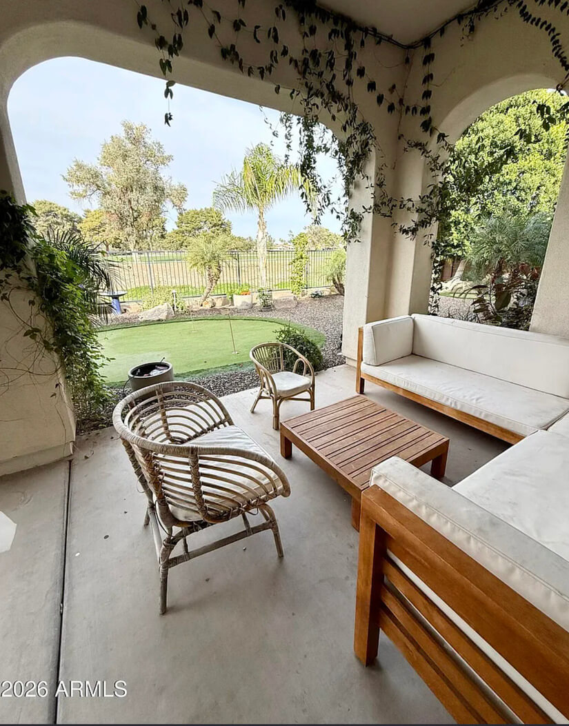 Covered patio sunsets