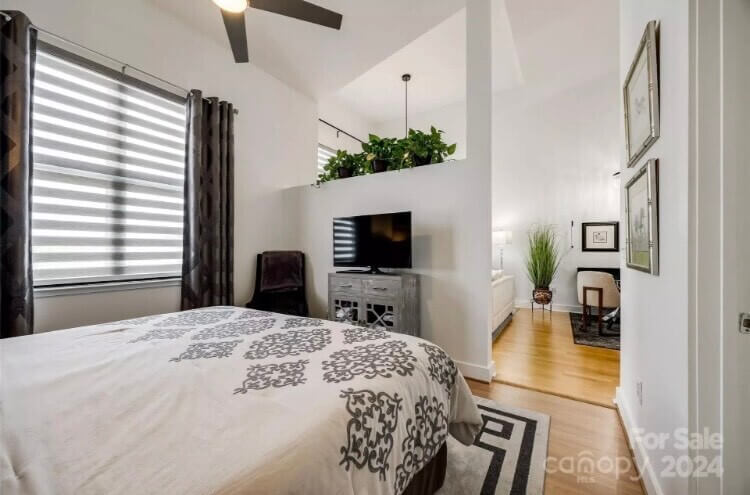 Flat screen in Bedroom