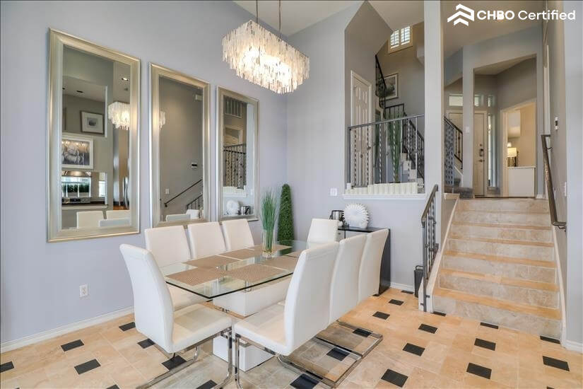 Dining room adjacent to the living room.