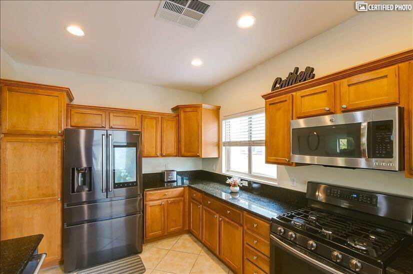 Fully equipped kitchen with modern appliances
