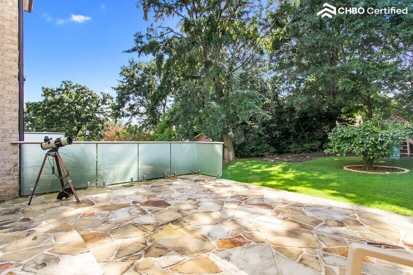 open porch at the back