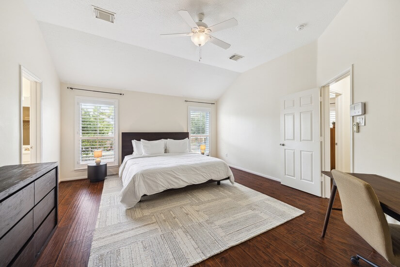 Rest your head in the spacious master bed
