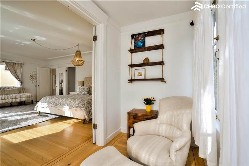 view from sun room in master king bedroom