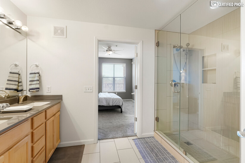 Primary bathroom with walk-in shower