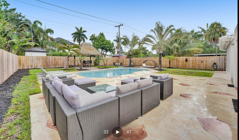 10 piece sectional set to overlook the pool!