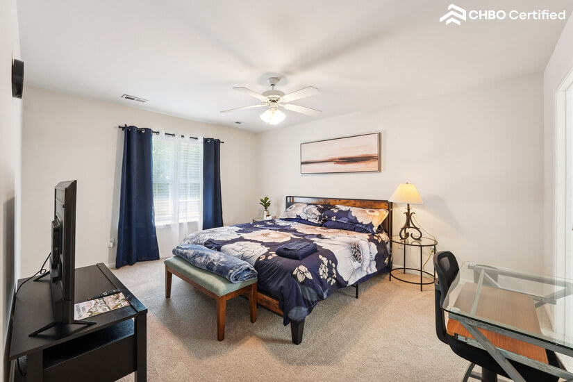 Large Primary bedroom with King bed and large walk in closet