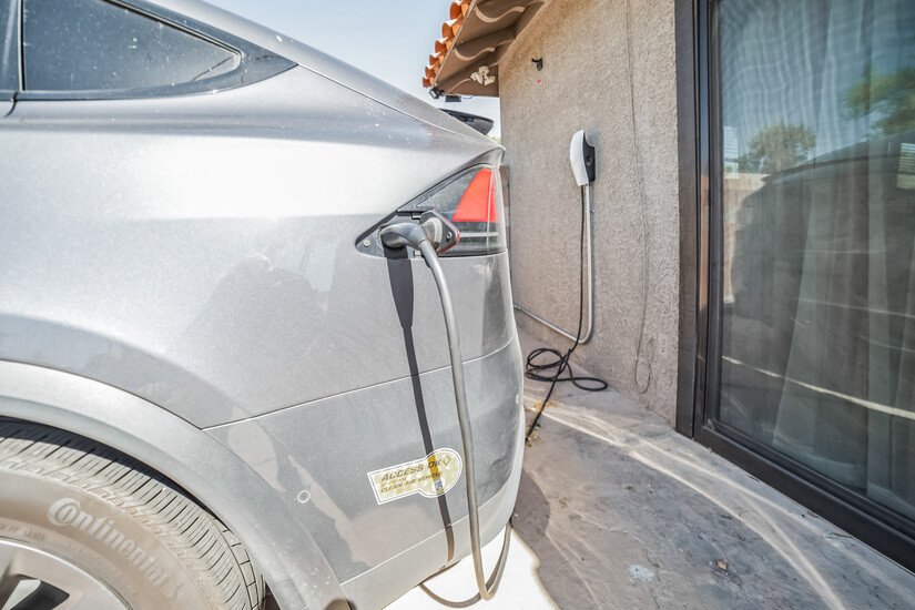 Tesla EV charging area
