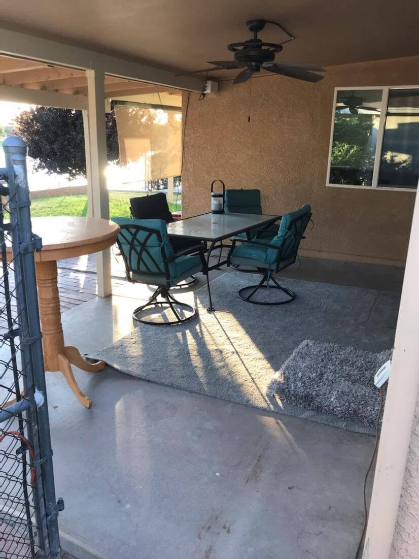 Outdoor covered Patio Porch with eating area