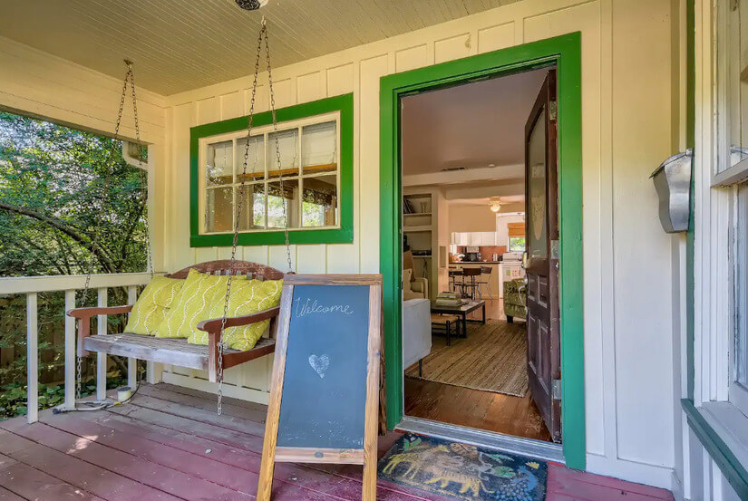 Relax in the porch swing!
