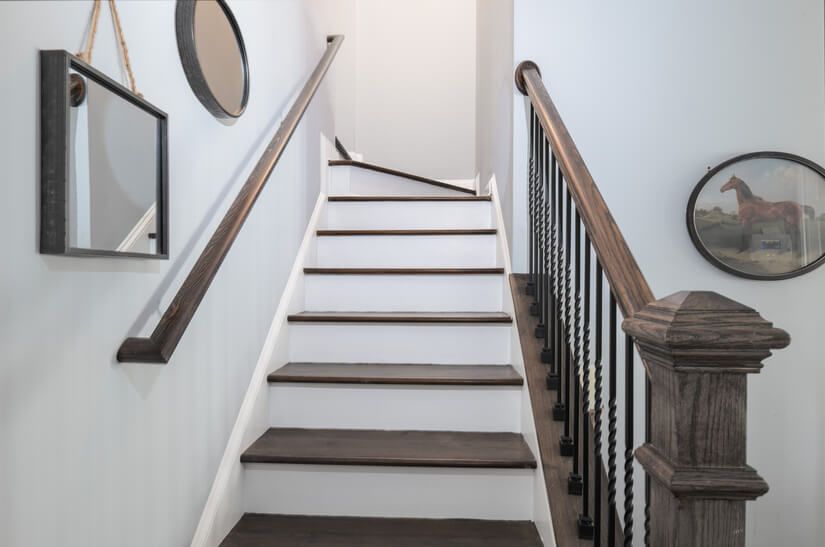 Stairway leading to bonus area and 3/4 bath