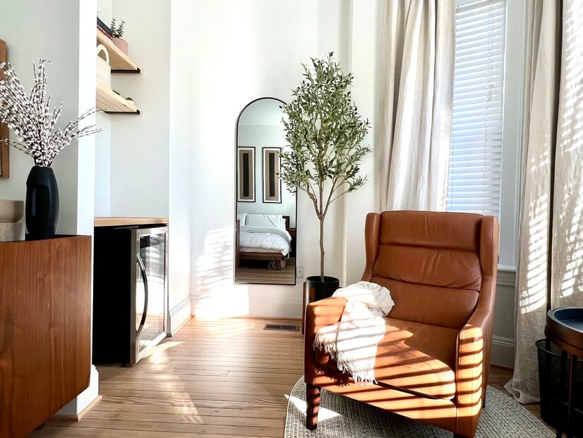 lounge in the sun-lit corner of master suite