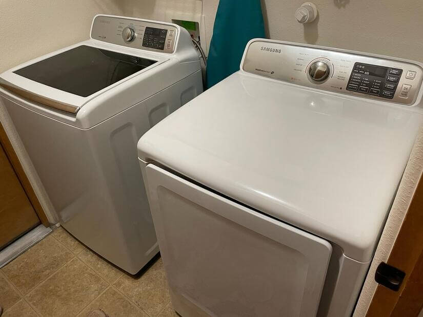 Large capacity washer and dryer.