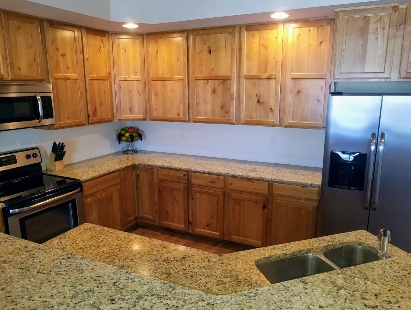 Beautiful, fully stocked cabinets