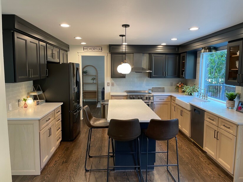 Dining area, opens to the kitchen and family room.