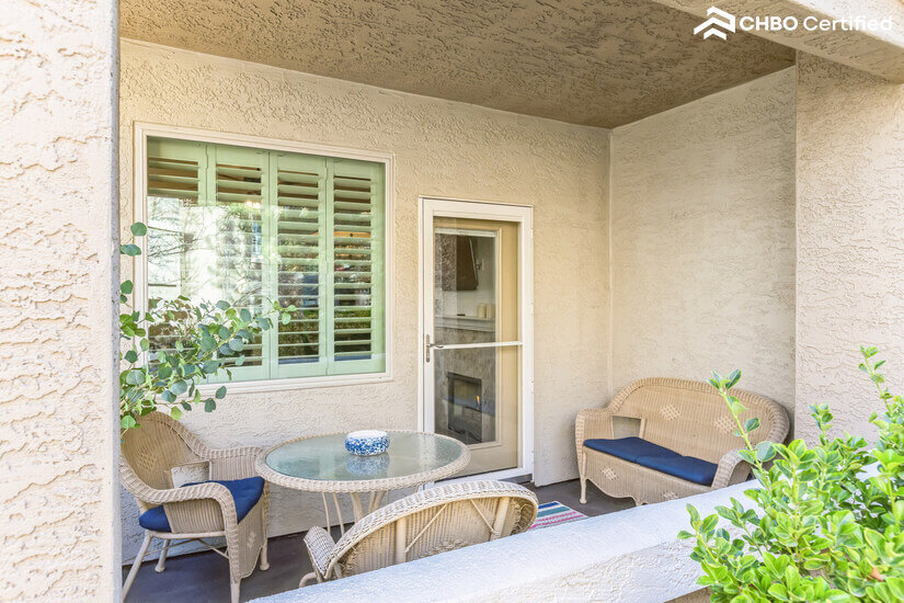 Relax on the private outdoor patio