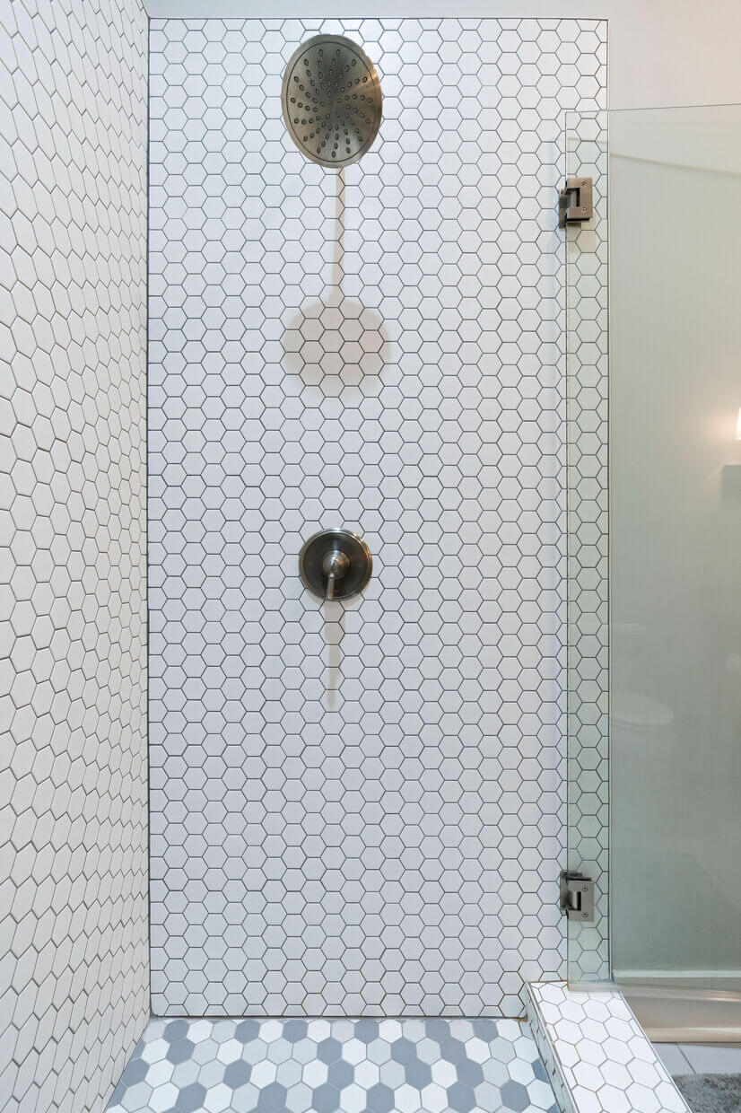 Private tiled shower!