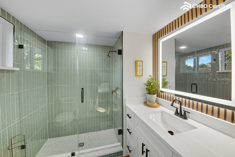 Modern bathroom with walk in shower