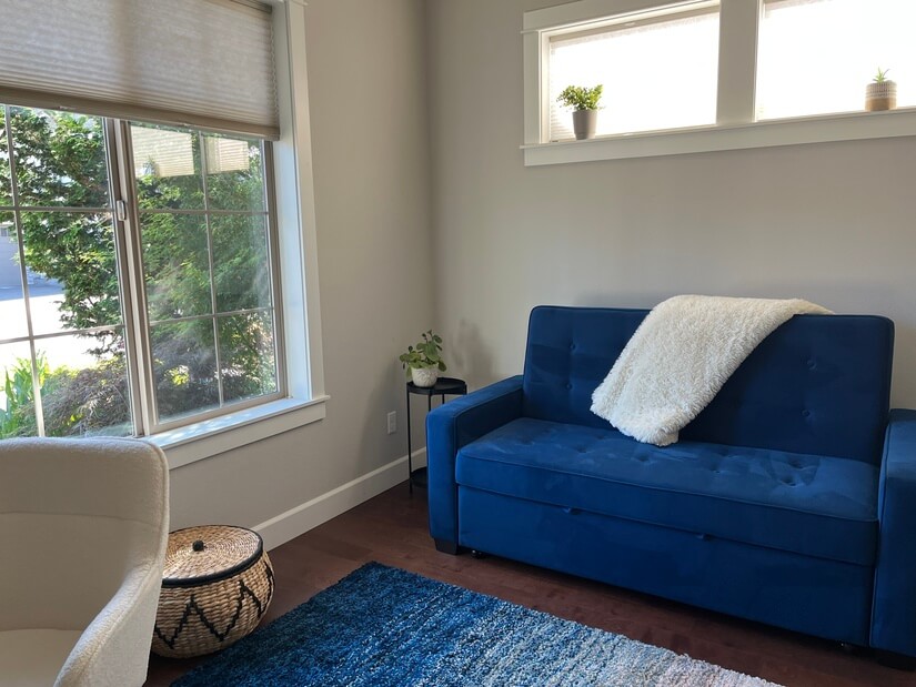 Office/sitting area with pullout queen sofa