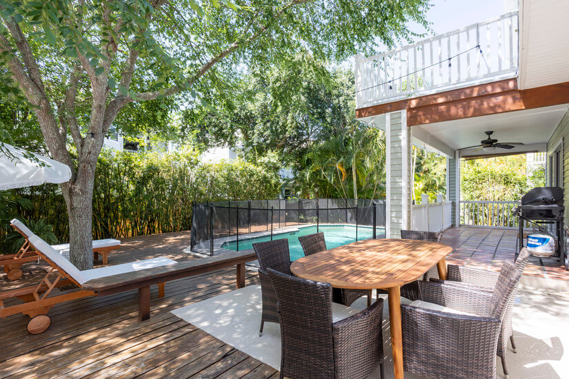 Backyard with pool and outdoor seating
