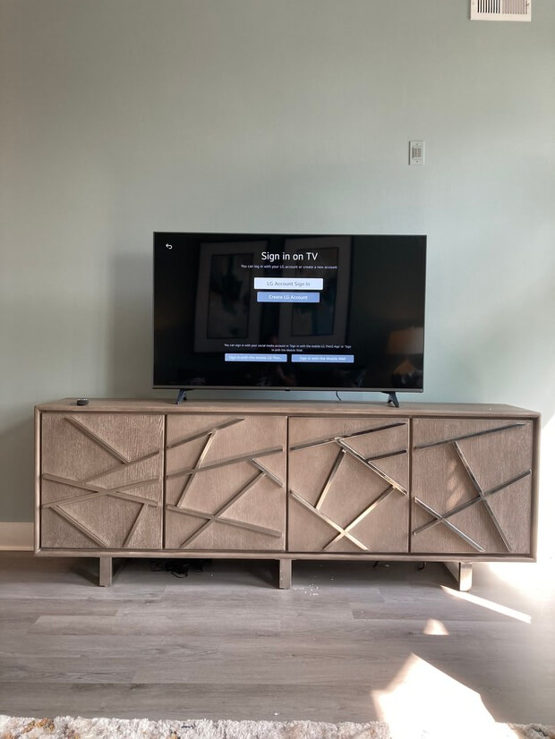 Credenza with 55 inch Flat screen