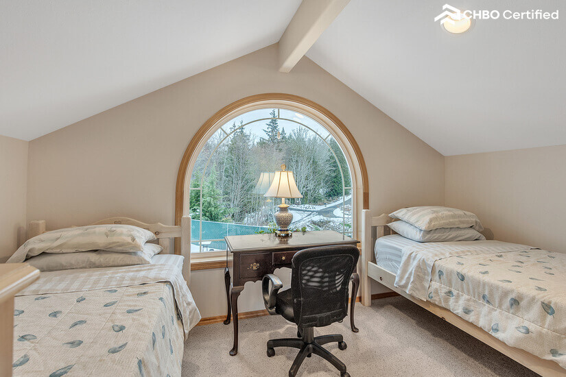 Furnished two twin beds