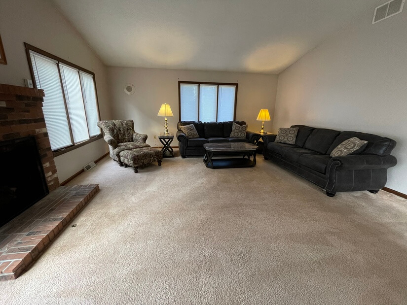 Typical carpeted living room.