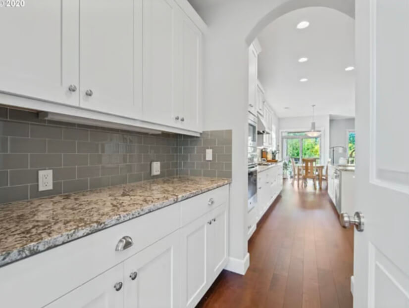 Butler's pantry offers plenty of storage