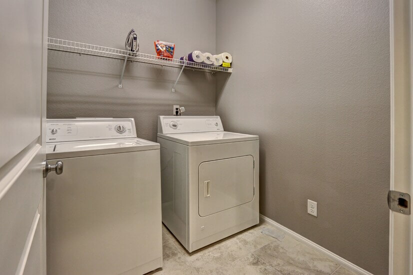 Roomy washer and dryer room