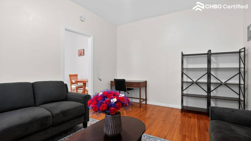 Clean & Minimal Living Space with Hardwood Floors